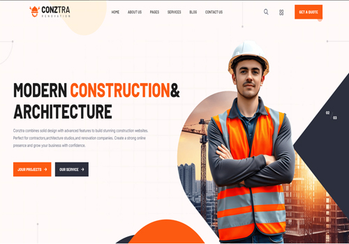 建筑工程有限公司wordpress主题网站模板