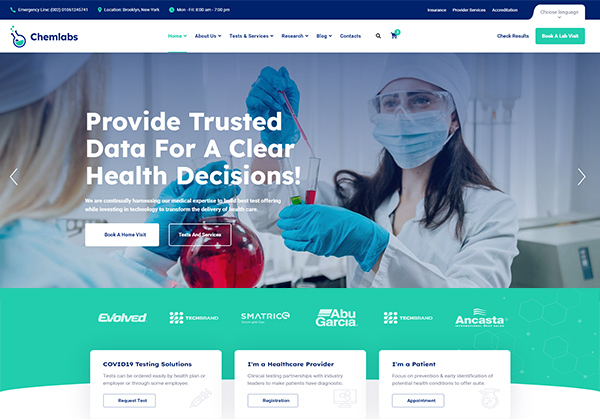 实验室科学生物研究公司网站HTML5外贸网站模板