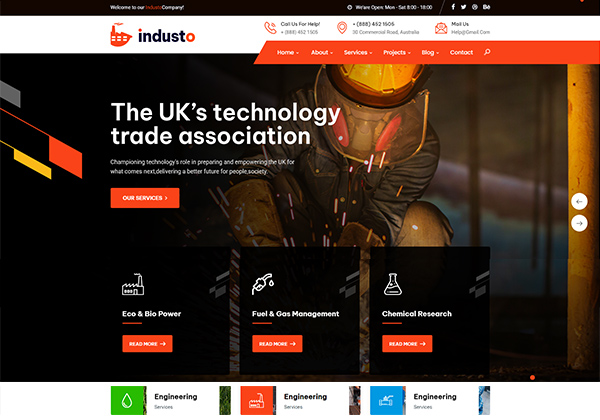 工厂制造业外贸企业网页模板五金机电电器生产厂家